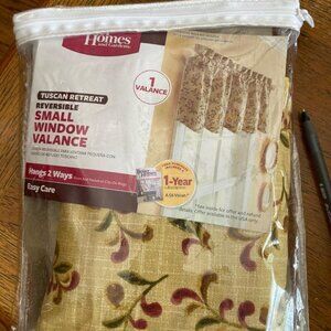 Better Homes and Gardens Tuscan Retreat Reversible Valance 50” X 14” NEW